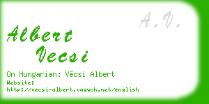 albert vecsi business card